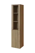 N 5 - 4DS kancelářská skříň, 1 dveře plné/1 dveře prosklené, 1800x400x400, levá, ořech světlý